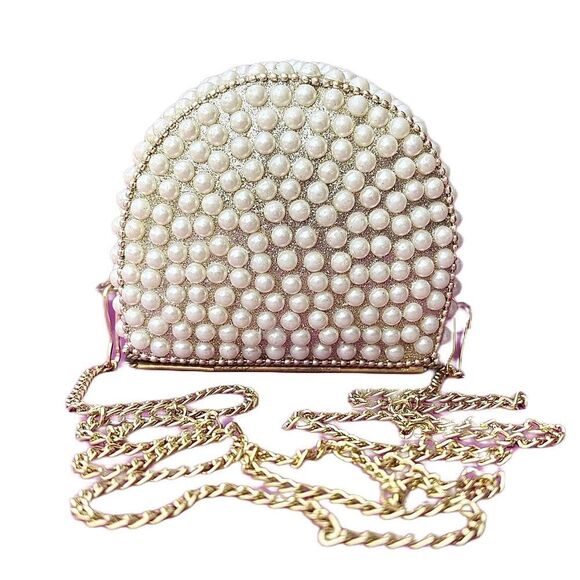 BRIDAL FORMAL PEARL MINI CLUTCH CROSSBODY BAG - Picture 14 of 14